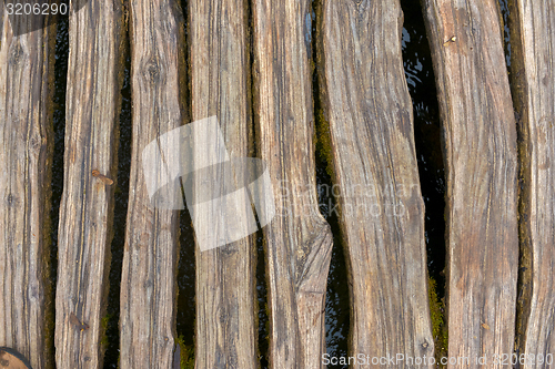 Image of Closeup photo of wooden floor panels
