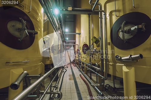 Image of Industrial interior with welded silos