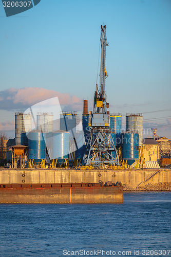 Image of Industrial dock at golden hour