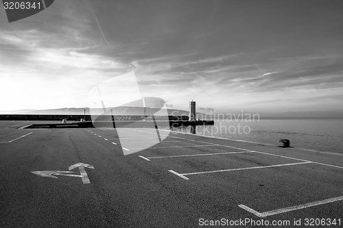 Image of Empty parking lot at the sea