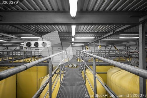 Image of Industrial interior with welded silos