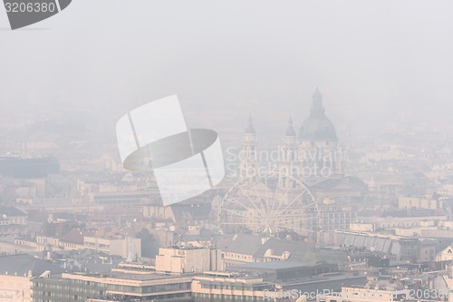 Image of Aerial view of Budapest with large houses