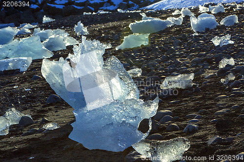 Image of Ice floes at glacier lagoon Jokulsarlon in the evening sun