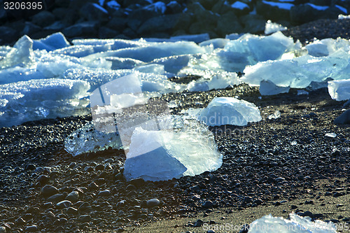 Image of Ice floes at glacier lagoon Jokulsarlon in the evening sun