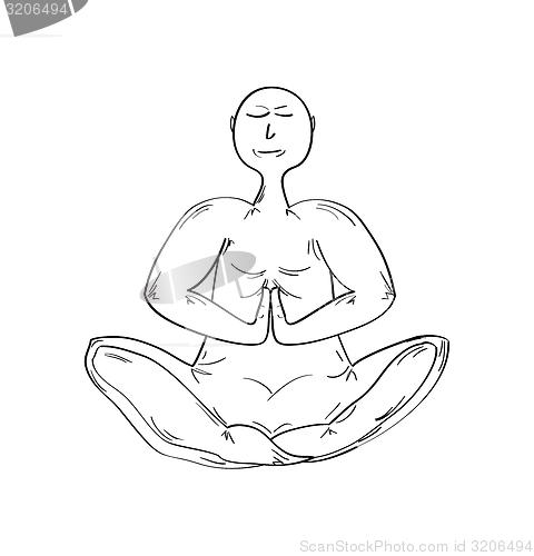 Image of meditating monk