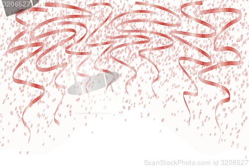 Image of falling red confetti