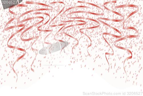 Image of falling red confetti