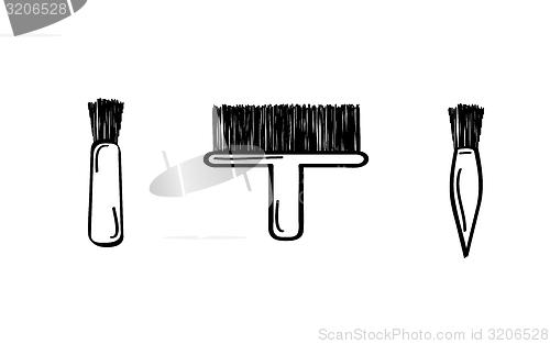 Image of three brushes
