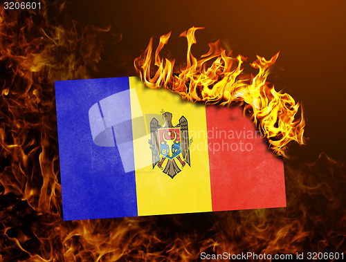 Image of Flag burning - Moldova