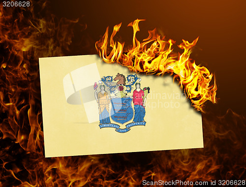 Image of Flag burning - New Jersey