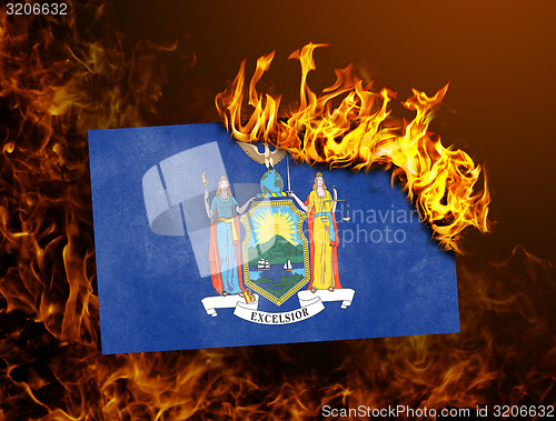 Image of Flag burning - New York