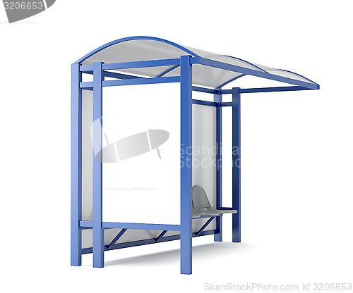 Image of Bus stop with blank billboard