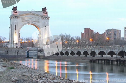 Image of View of first lock of Volga-Don Canal Lenin, Volgograd