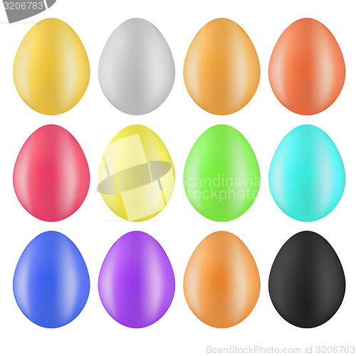 Image of Set of Colorful Eggs