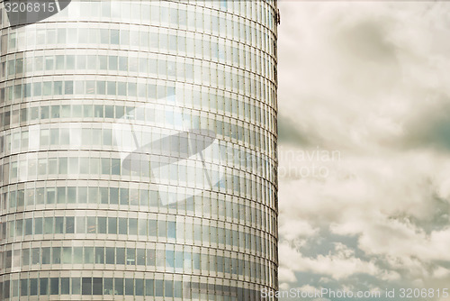 Image of Office building and sky with clouds