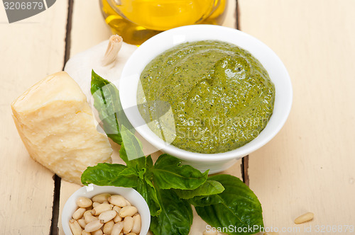 Image of Italian basil pesto sauce ingredients