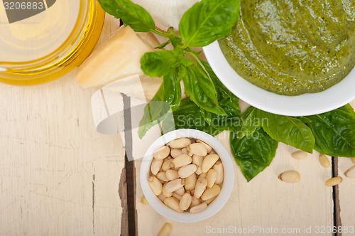 Image of Italian basil pesto sauce ingredients