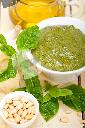 Image of Italian basil pesto sauce ingredients