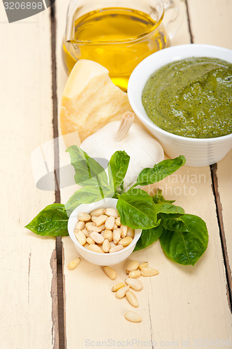 Image of Italian basil pesto sauce ingredients