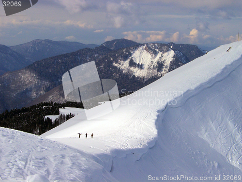 Image of walking among mountains