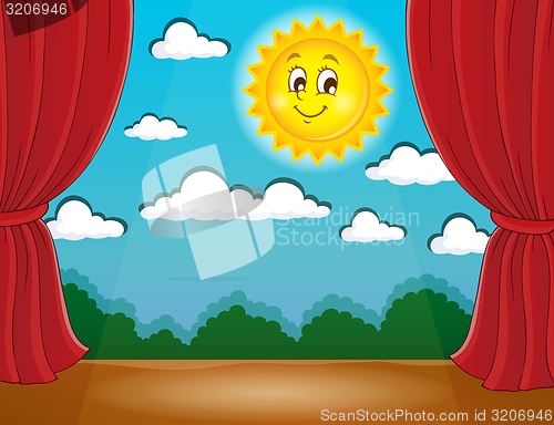 Image of Stage with happy sun 1