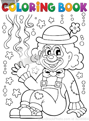 Image of Coloring book with cheerful clown 4