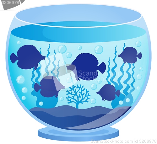 Image of Aquarium with fish silhouettes 1