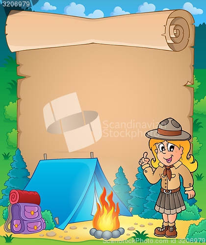 Image of Parchment with advising scout girl