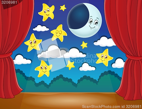 Image of Stage with happy stars and moon