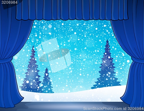 Image of Stage with winter theme 1