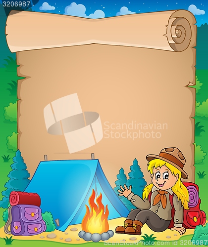 Image of Parchment with scout girl theme 1