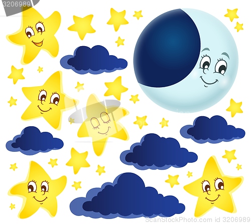 Image of Moon and stars theme collection 1