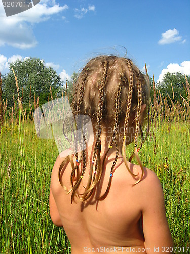 Image of little girl with a lot of braides