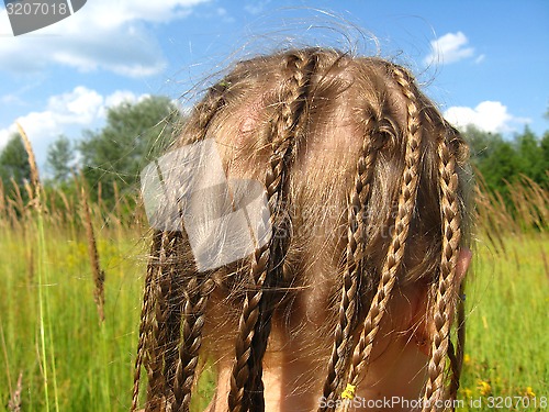 Image of little girl with a lot of braides