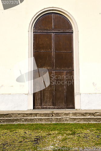 Image of door italy  lombardy     in  the milano old   church   grass