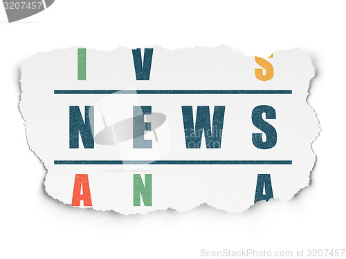 Image of News concept: word News in solving Crossword Puzzle