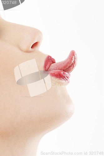 Image of Woman sticking out tongue