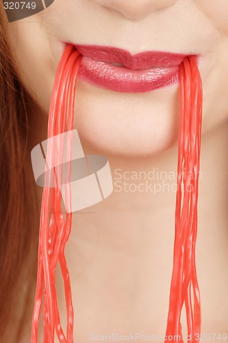 Image of Woman with chewing gum