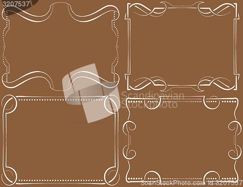 Image of Set of vector framework. White on brown