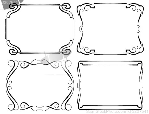 Image of Set of vector framework. Black on white