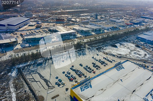 Image of Group of car shops in Tyumen. Russia