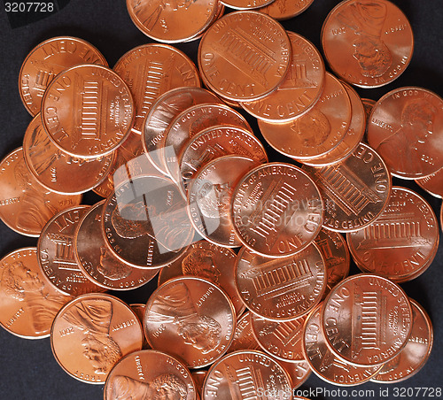 Image of Dollar coins 1 cent wheat penny cent