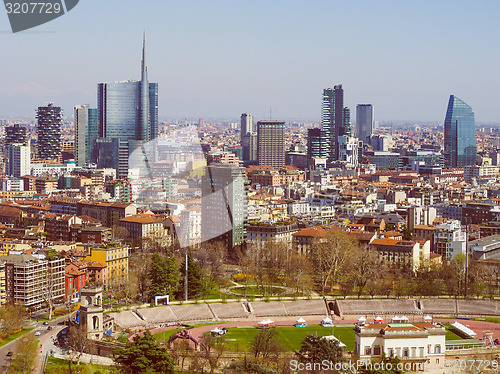 Image of Retro look Milan aerial view