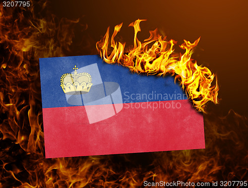 Image of Flag burning - Liechtenstein