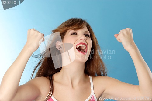 Image of Woman looking jubilant