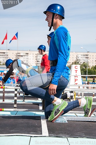 Image of Fire fighter is competing