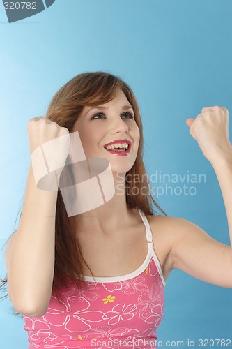 Image of Woman looking jubilant