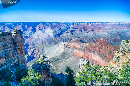 Image of Grand Canyon sunny day with blue sky