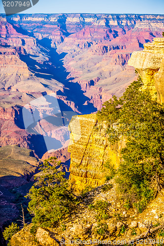 Image of Grand Canyon sunny day with blue sky