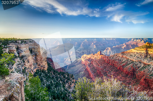 Image of Grand Canyon sunny day with blue sky